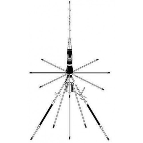DIST734 - Antenne base RX, 25 à 35 Mhz, Max 60 watts, CB max 200 watts, VHF et UHF, 7 db