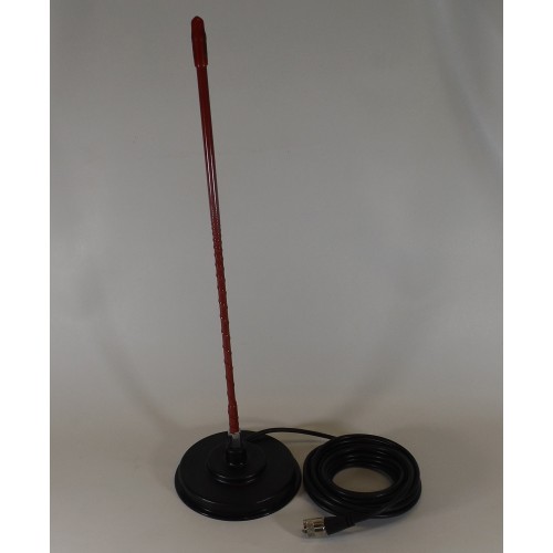 SCANA - Antenne mobile rouge pour scanner aimantée, whip en fibre de verre, fait sur une base 301