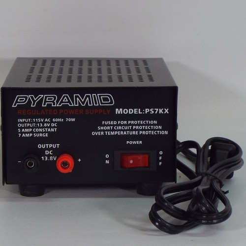 PS7KX - Bloc d'alimentation Pyramid 5 amp. continu, 7 amp. surge