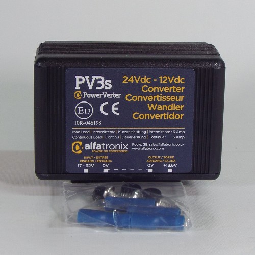 PV3s - Convertisseur Alfatronix 24 VDC à 12 VDC, 3 amp. continu, 6 amp.  surge