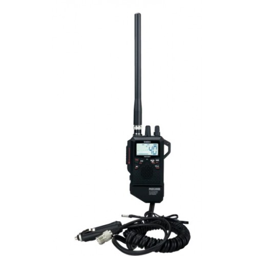 PRO538HHFM CB Portatif Uniden AM/FM avec adapteur d'antenne extérieure facile à brancher