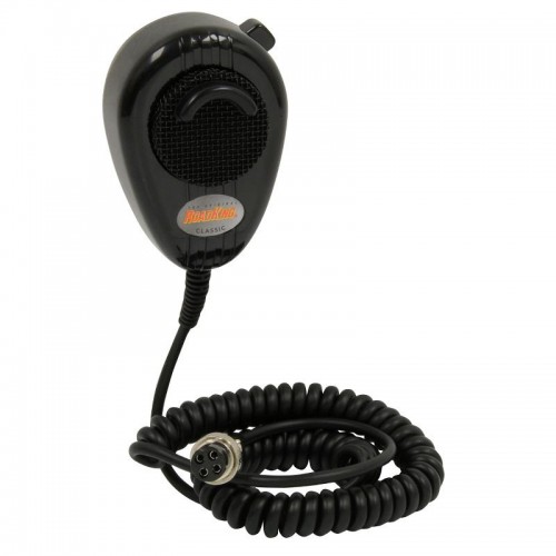 RK56B - Microphone Road King 56 noir avec fil mou noir, noise cancelling, 4 trous pour Uniden, Cobra, President