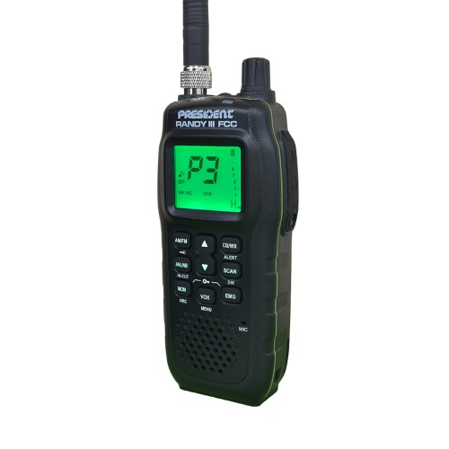 RANDY III FCC CB Portatif de President Electronics AM/FM avec Scan et batterie lithium-ion longue durée