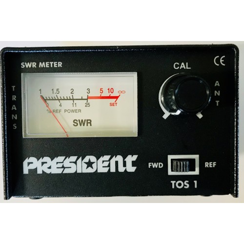 TOS1 - Tester SWR President Electronics à un cadran pour CB  - 26-30MhZ